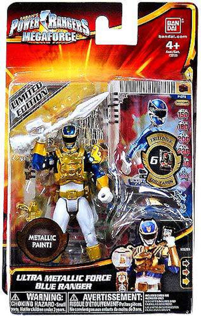 Bandai Power Rangers Megaforce Ultra Metallic Force Blue Ranger Action Figure
