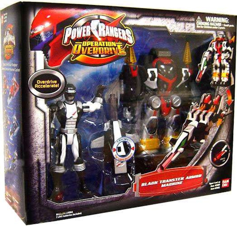 Bandai America Power Rangers Operation Overdrive Black Transtek Armor Machine Action Figure Set