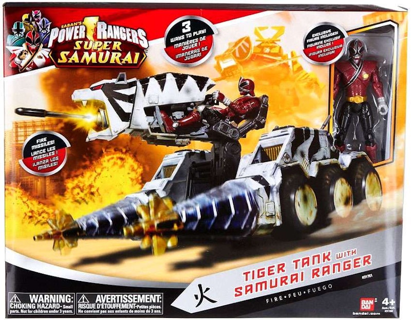 Bandai America Power Rangers Super Samurai Tiger Tank with Samurai Ranger Fire Action Figure Set