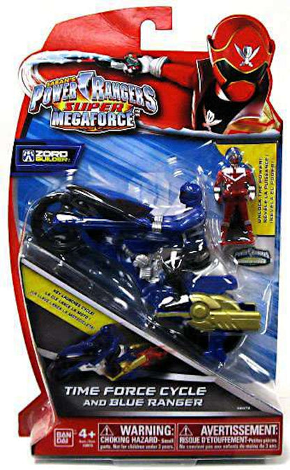 Bandai America Power Rangers Zord Builder Time Force Cycle & Blue Ranger Action Figure