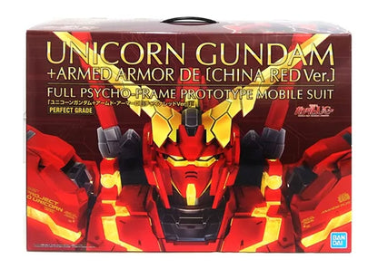 Bandai Gundam 1/60 PG RX-0 Unicorn Gundam Armed Armor De (China Red Ver) Model Kit Figure