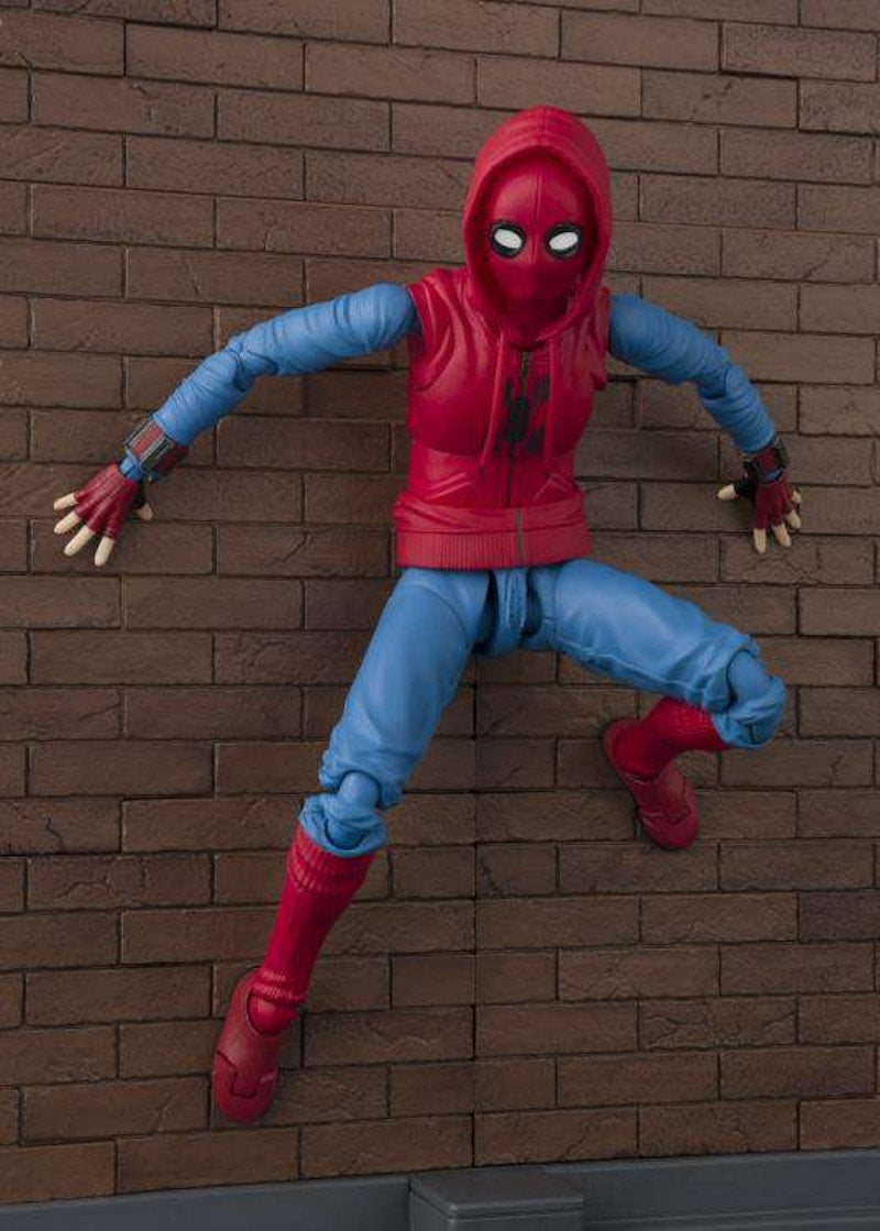 Bandai Japan Marvel S.H. Figuarts Spider-Man Homemade Costume Tamashii Option Act Wall Action Figure