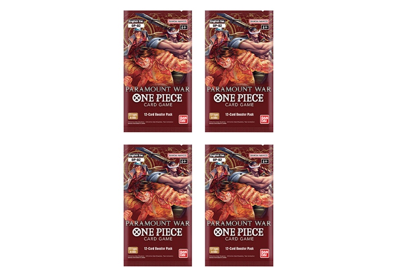 Bandai One Piece Card Game Paramount War Booster Pack (OP-02) (English) 4x Lot
