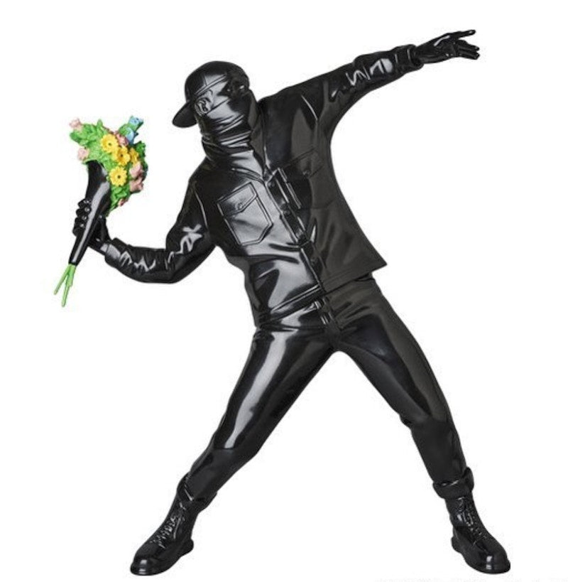 Banksy Brandalism Flower Bomber Figure Black
