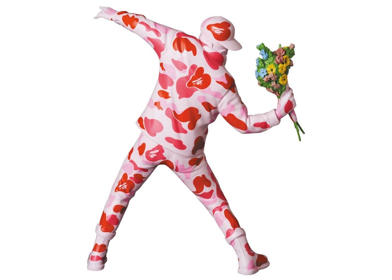 Banksy Brandalism x BAPE Flower Bomber Figure Pink