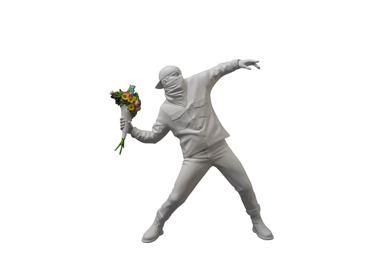 Banksy Flower Bomber Sculpture White