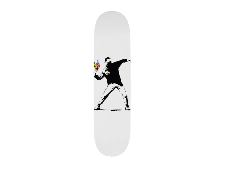 Banksy x Medicom Flower Bomber I Skateboard Deck White
