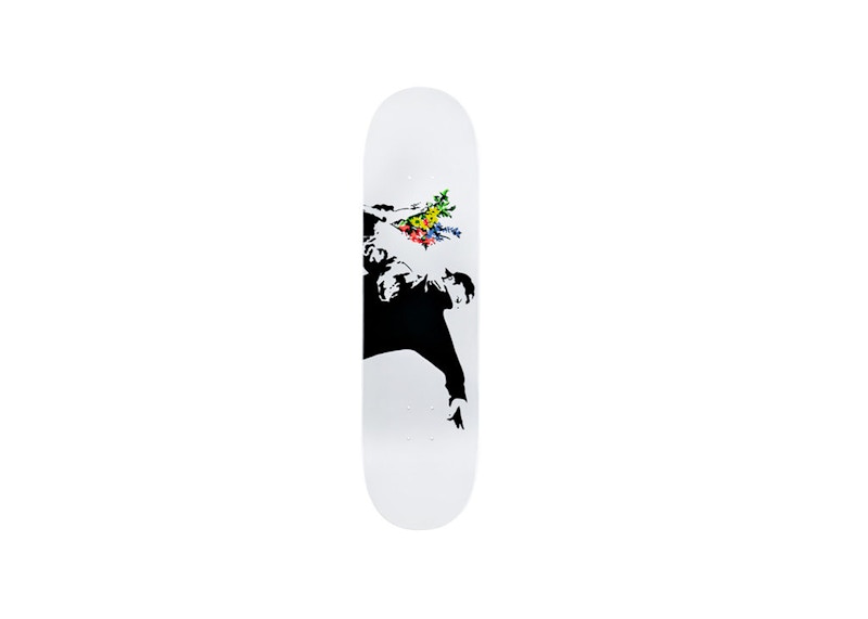 Banksy x Medicom Flower Bomber II Skateboard Deck White