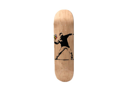 Banksy x Medicom Flower Bomber Skateboard Deck Brown