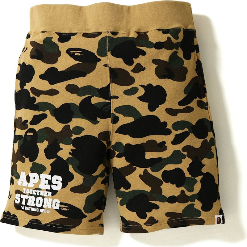 BAPE 1st Camo ATS Sweat Shorts Yellow