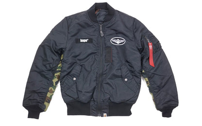BAPE 1st Camo Accent Reversible MA1 Bomber Flight Jacket Black/Green