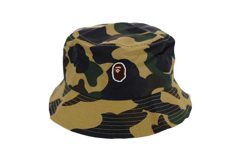 BAPE 1st Camo Apehead Nylon Crusher Bucket Hat Yellow