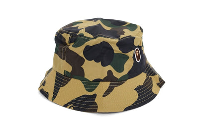 BAPE 1st Camo Apehead Nylon Crusher Bucket Hat Yellow