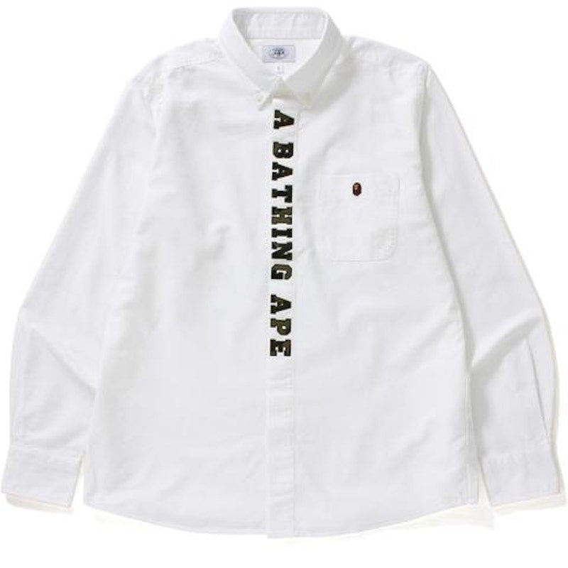 BAPE 1st Camo Applique Oxford Bd Shirt Shirt White
