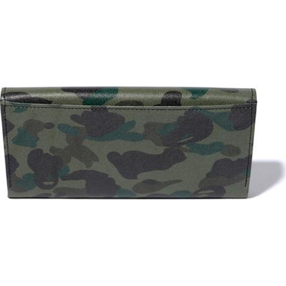BAPE 1st Camo Ats Leather Long Wallet Wallet Green