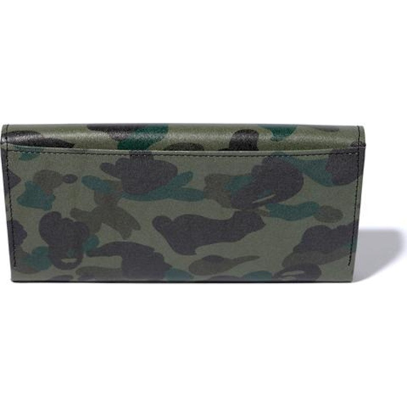 BAPE 1st Camo Ats Leather Long Wallet Wallet Green