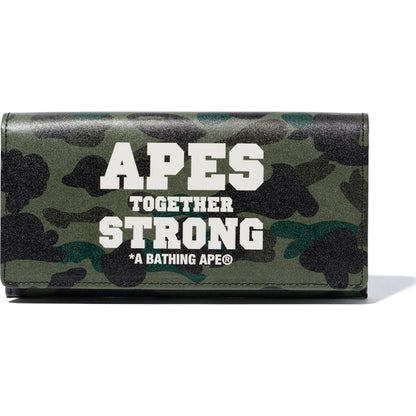 BAPE 1st Camo Ats Leather Long Wallet Wallet Green