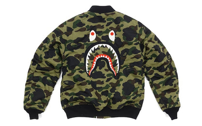 BAPE 1st Camo Back Shark MA1 Jacket Green