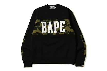 BAPE 1st Camo Bape Wide Crewneck Black/Green