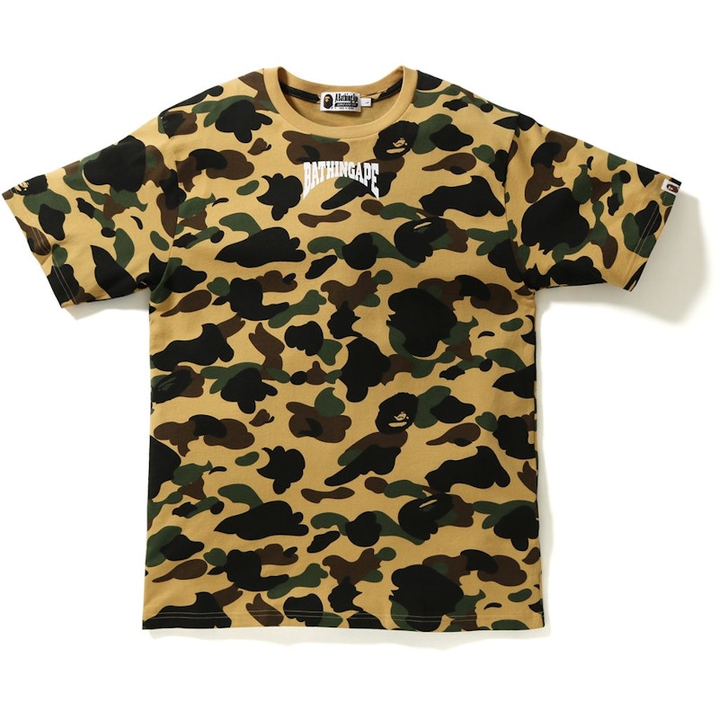 BAPE 1st Camo Bathing Ape Head Tee Yellow