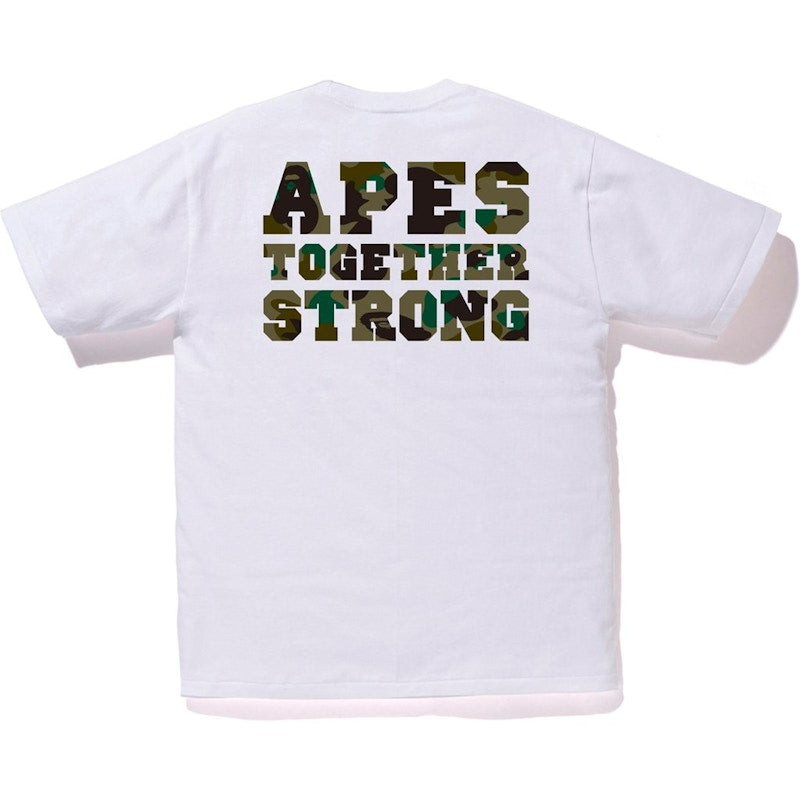 BAPE 1st Camo College ATS Tee White/Green