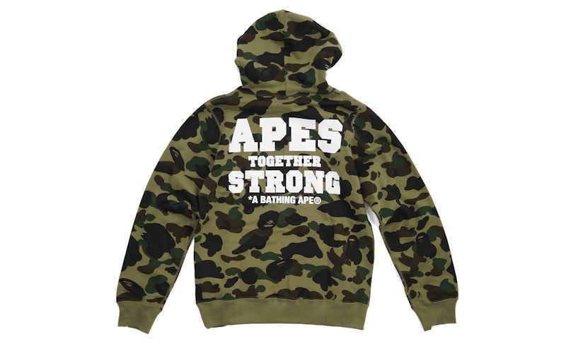 BAPE 1st Camo College Logo ATS Pullover Hoodie Green