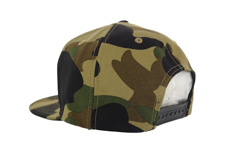 BAPE 1st Camo College Logo Snapback Green