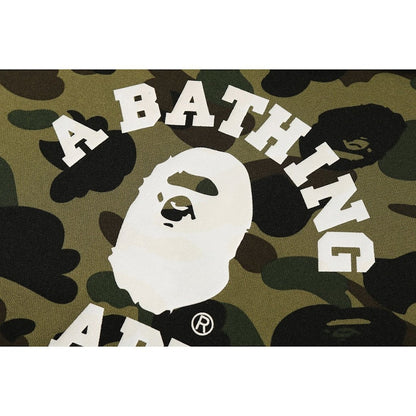 BAPE 1st Camo College Wide Pullover Hoodie Green