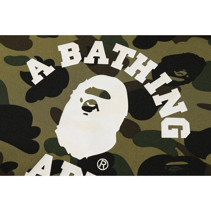 BAPE 1st Camo College Wide Pullover Hoodie Green