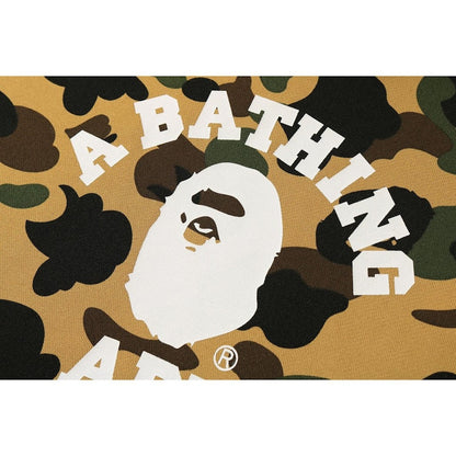BAPE 1st Camo College Wide Pullover Hoodie Yellow
