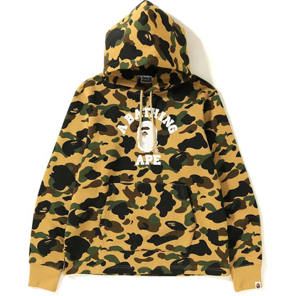 BAPE 1st Camo College Wide Pullover Hoodie Yellow