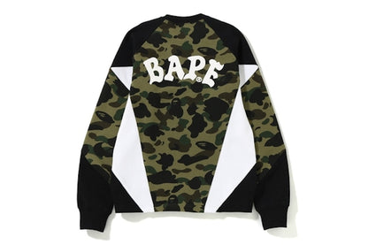 BAPE 1st Camo Color Block Crewneck Green
