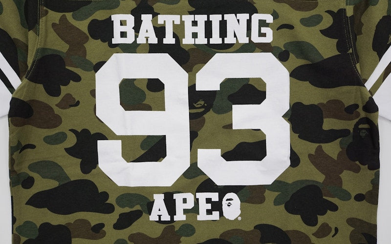 BAPE 1st Camo Cotton Football Jersey Green