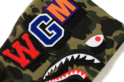 BAPE 1st Camo Detachable Shark Hoodie Green
