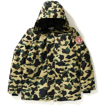 BAPE 1st Camo Fur Down Hoodie Jacket Jacket Yellow