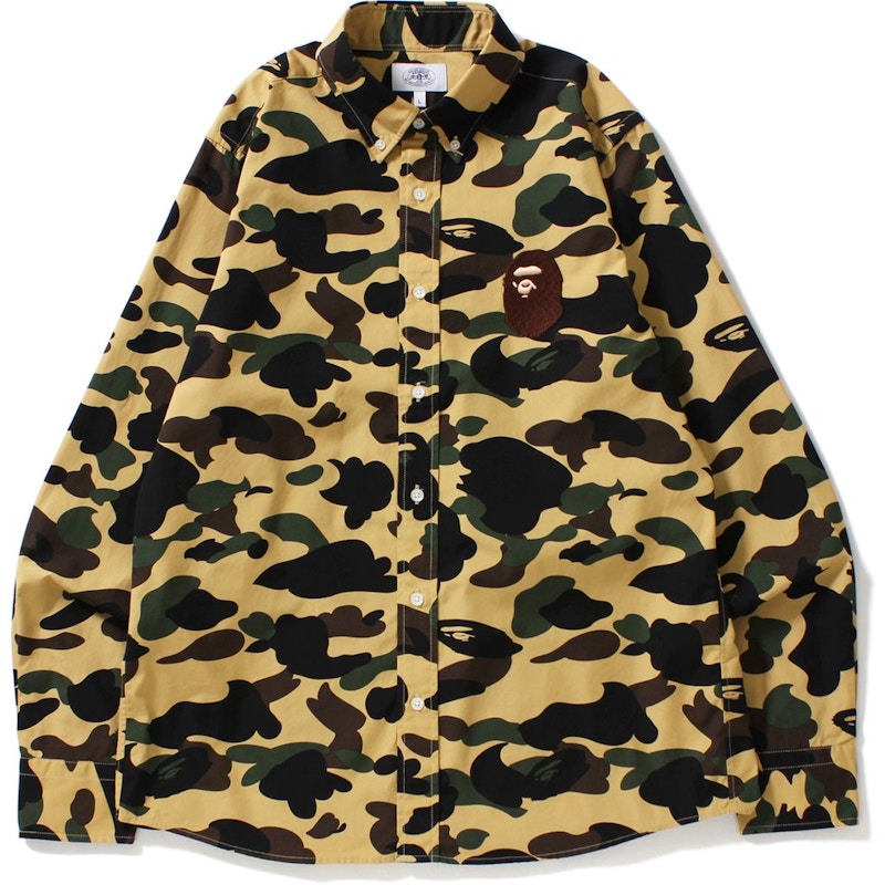 BAPE 1st Camo Large Ape Head Bd Shirt Shirt Yellow