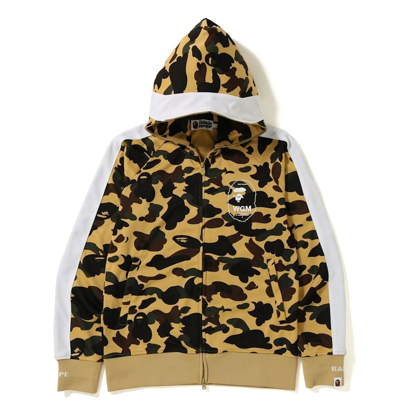 BAPE 1st Camo Line Jersey Full Zip Hoodie Yellow