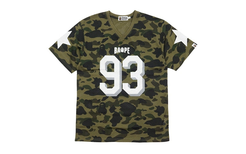 BAPE 1st Camo Mesh Football Jersey Green