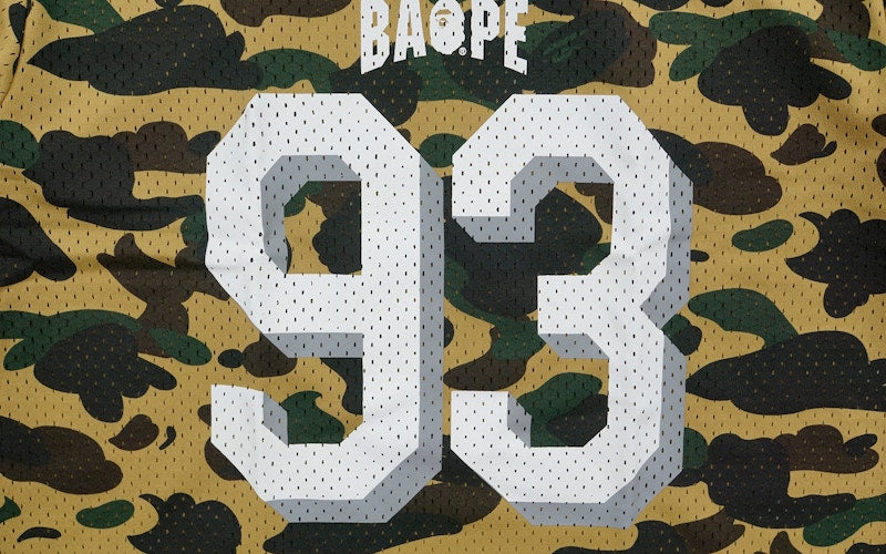 BAPE 1st Camo Mesh Football Jersey Yellow