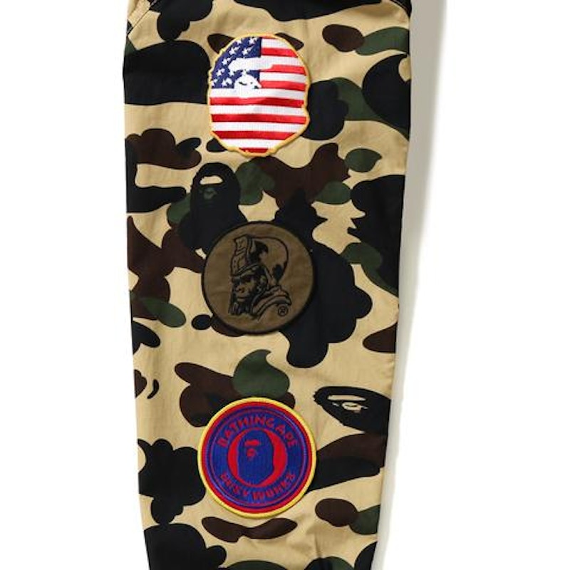 BAPE 1st Camo Multicolor Patch Military Shirt Shirt Yellow