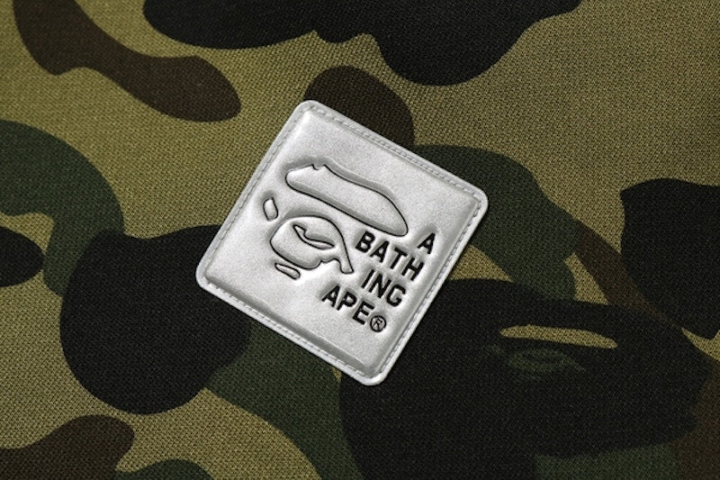 BAPE 1st Camo Patched Wide Full Zip Hoodie Green