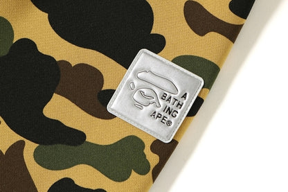 BAPE 1st Camo Patched Wide Full Zip Hoodie Yellow