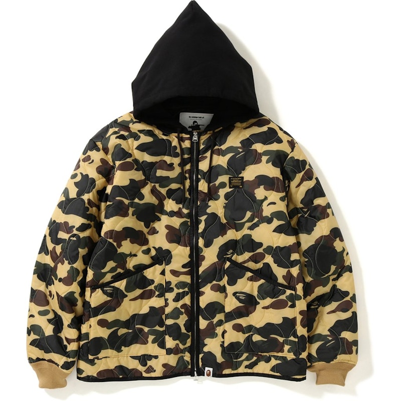BAPE 1st Camo Quilting Hoodie Jacket Yellow