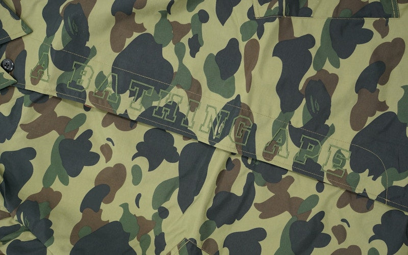 BAPE 1st Camo Rain Trench Coat Green