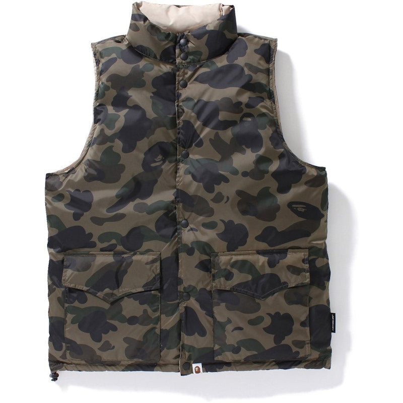 BAPE 1st Camo Reversible Down Vest GREEN