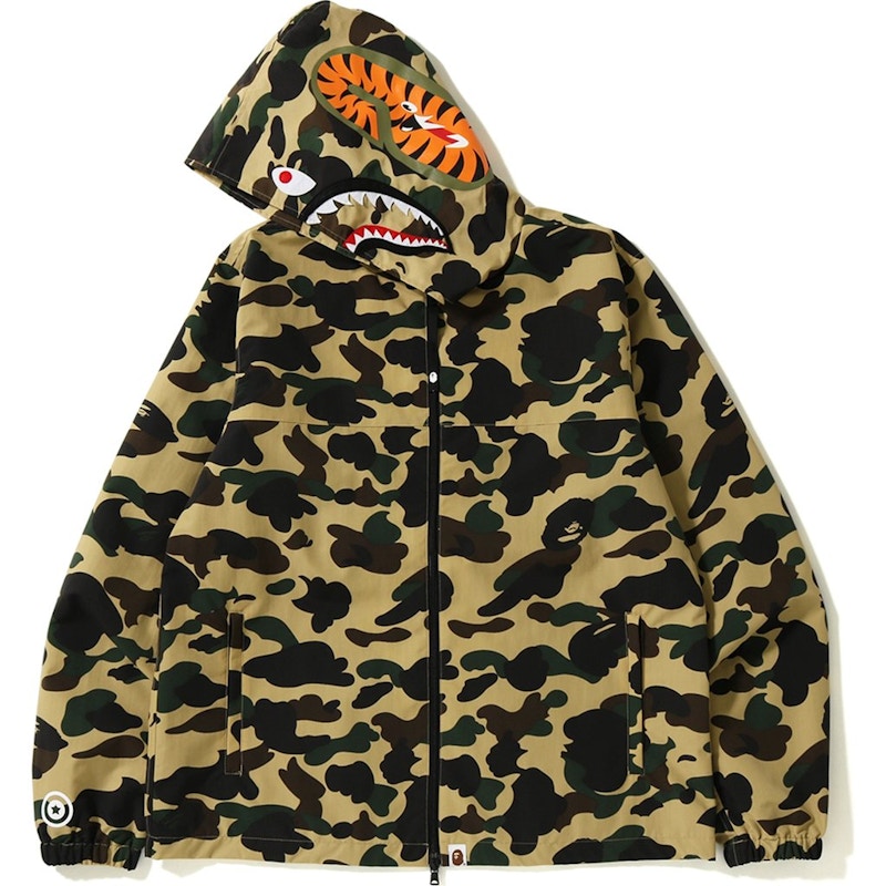 BAPE 1st Camo Shark Hoodie Jacket Yellow