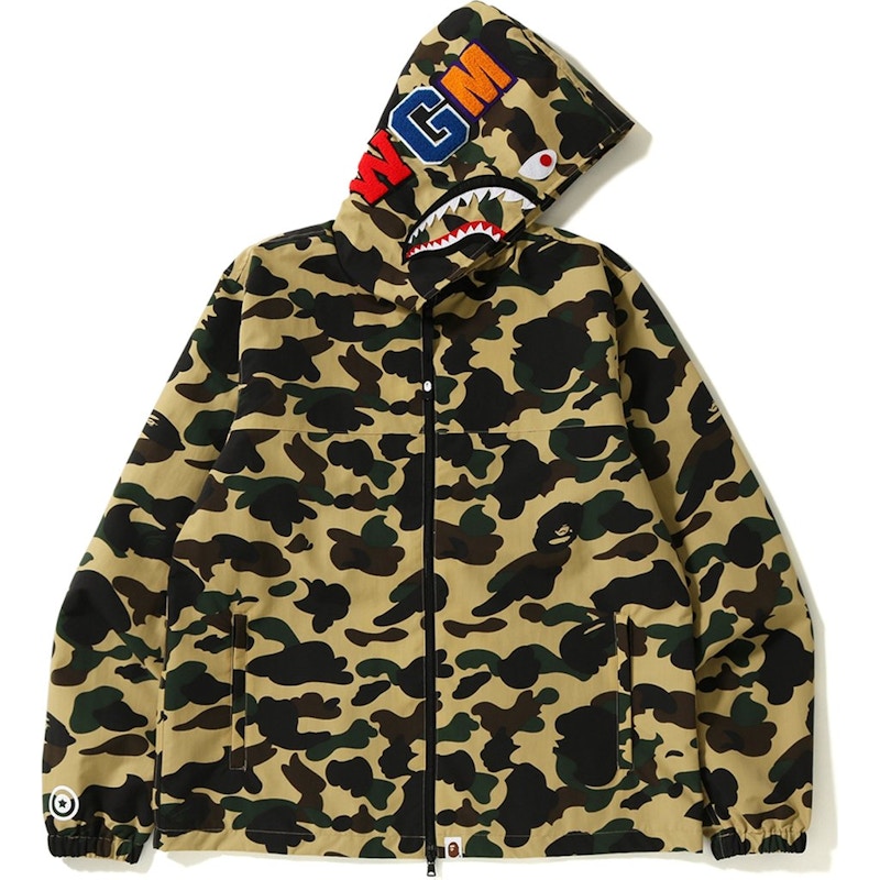 BAPE 1st Camo Shark Hoodie Jacket Yellow