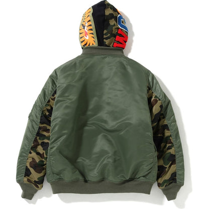BAPE 1st Camo Shark Hoodie MA-2 Olive