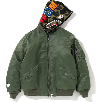 BAPE 1st Camo Shark Hoodie MA-2 Olive