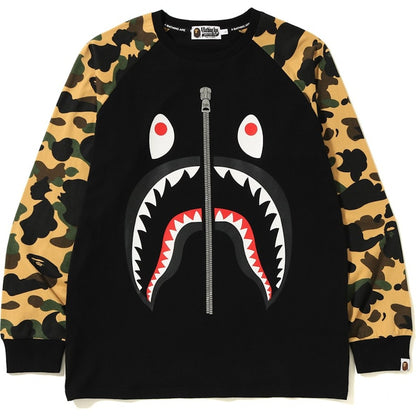 BAPE 1st Camo Shark LS Tee Black/Yellow